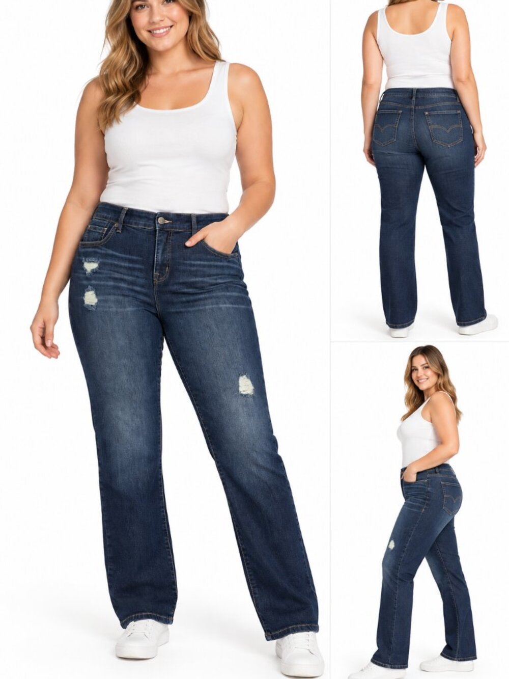 Torrid Bombshell Straight Leg Distressed Stretch Jeans Size 18R